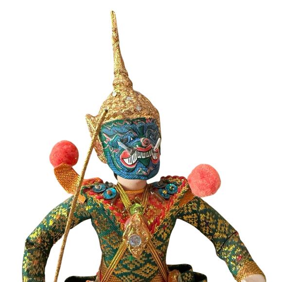 Unbranded Other - Vintage Thai Khon Dancing God Doll – Green Costume (11.5”)